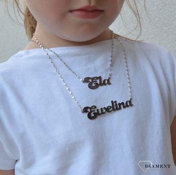Delikatny naszyjnik srebrny z imieniem Eweliny ✓ Naszyjnik imię, naszyjniki imiona, prezent dla Eweliny, imię Ewelina (2).JPG